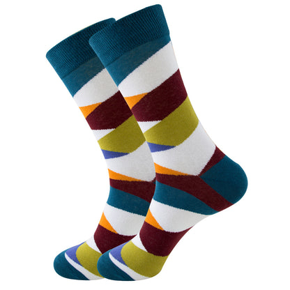The Wave Monogram: Striped Square Tube & Wave Design Socks
