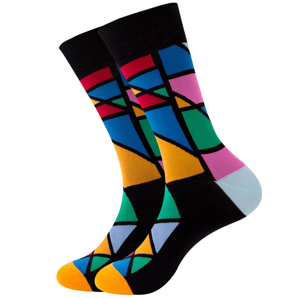 The Wave Monogram: Striped Square Tube & Wave Design Socks
