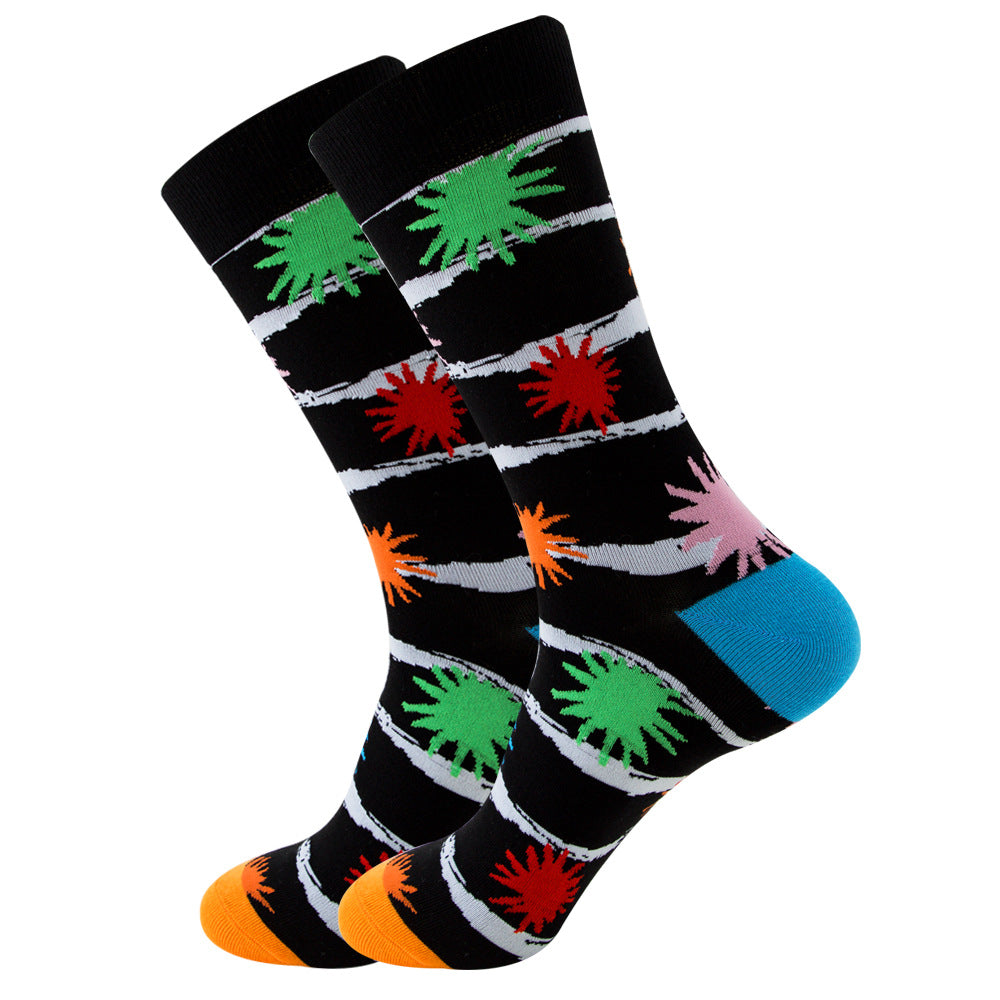 The Wave Monogram: Striped Square Tube & Wave Design Socks