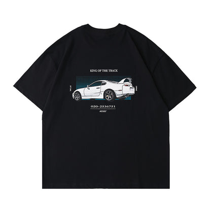 Cartoon Car Print Short-sleeved T-shirt Men