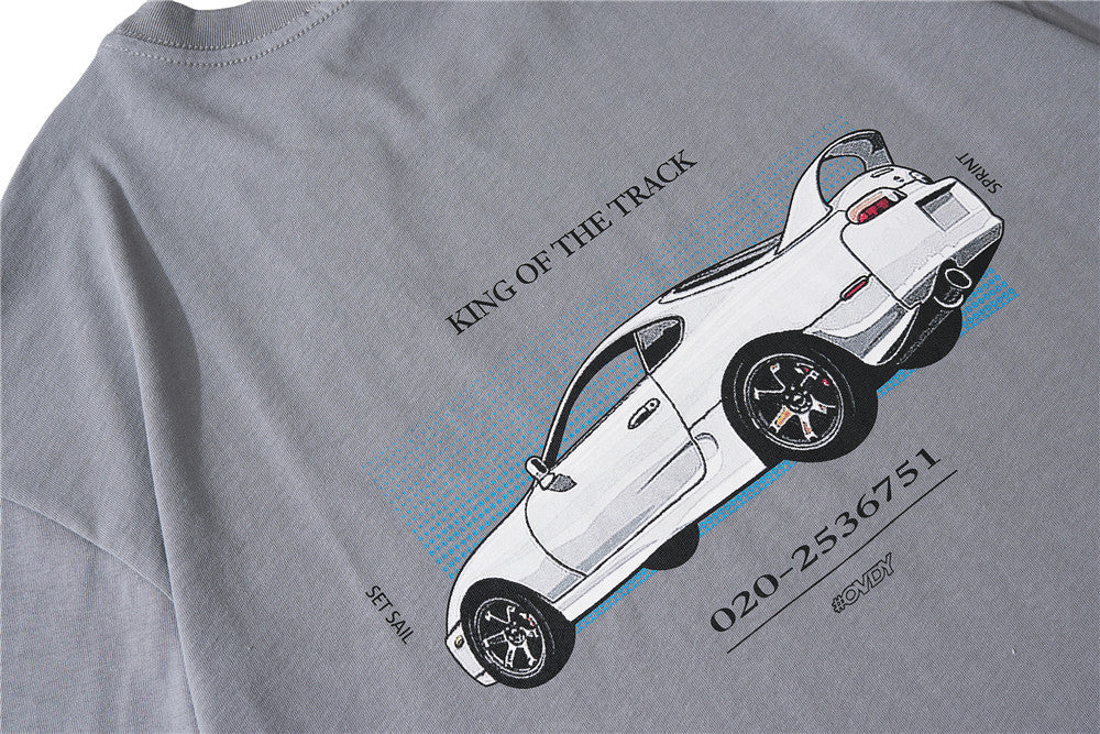 Cartoon Car Print Short-sleeved T-shirt Men