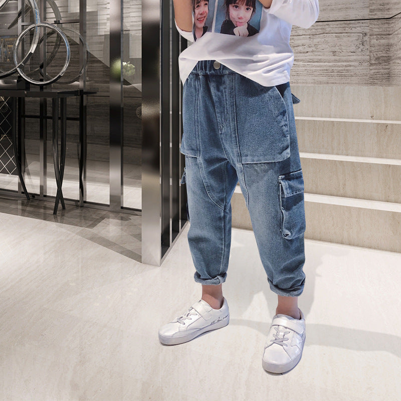 Big Kids Loose Harem Trousers Plus Fleece Padded Overalls Bohemian Warmth