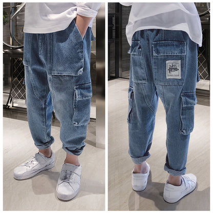 Big Kids Loose Harem Trousers Plus Fleece Padded Overalls Bohemian Warmth