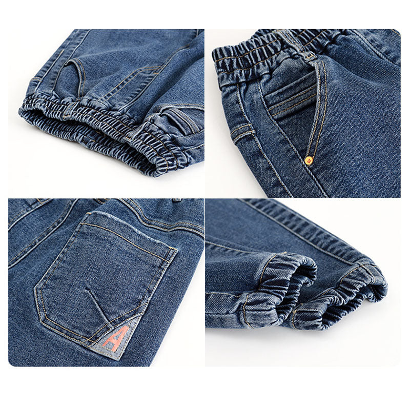Daddy Childrens Jeans Loose Trousers Winter Plush Freedom