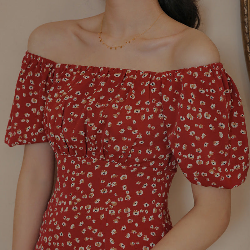 Floral Bubble Short Sleeve Short Dress