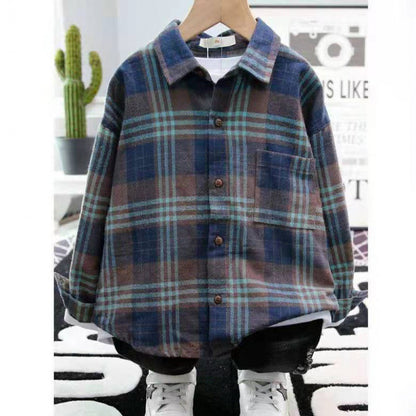 The Academic Plaid: Children’s Long-Sleeve Cotton Plaid Shirts