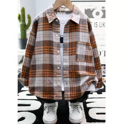 The Academic Plaid: Children’s Long-Sleeve Cotton Plaid Shirts