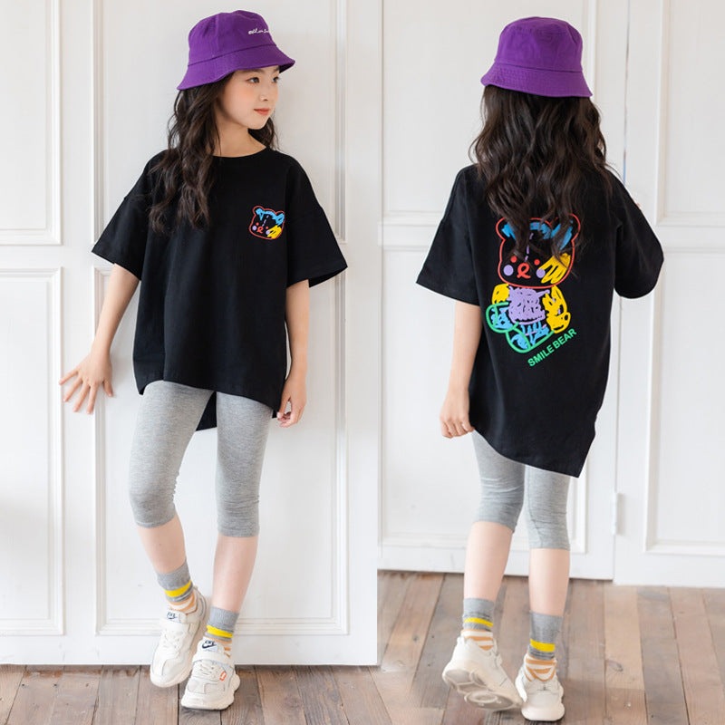 The Irregular Trend: Cartoon Half-Sleeve Asymmetrical Top