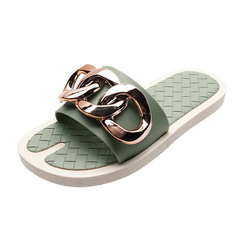 Fashion Metal Beach Sandals And Slippers