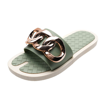 Fashion Metal Beach Sandals And Slippers