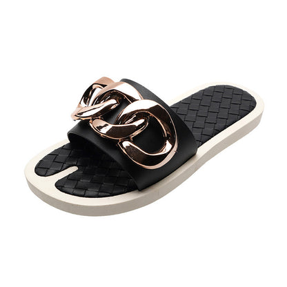 Fashion Metal Beach Sandals And Slippers