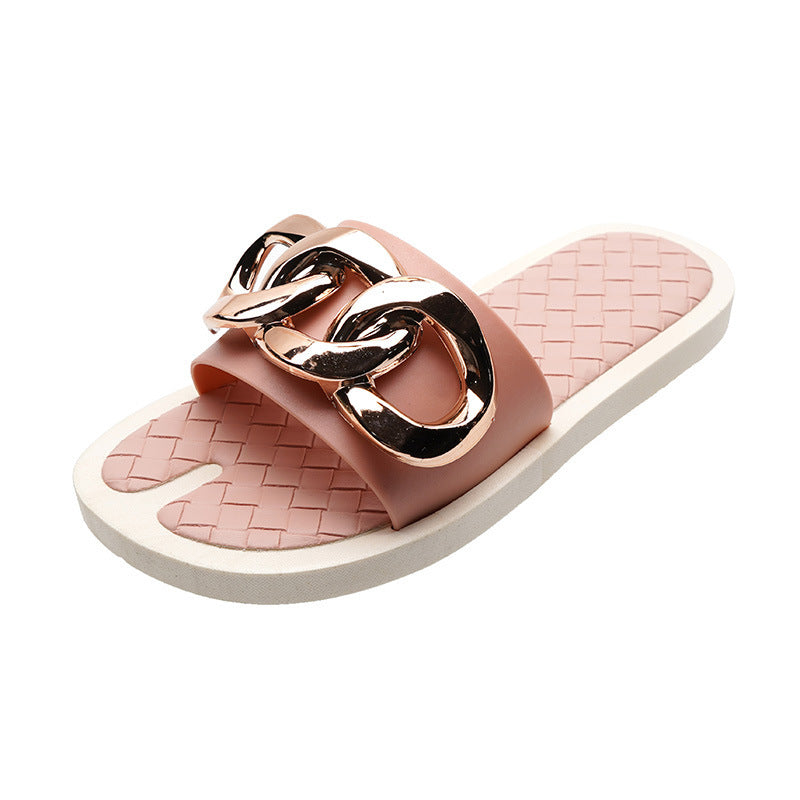 Fashion Metal Beach Sandals And Slippers