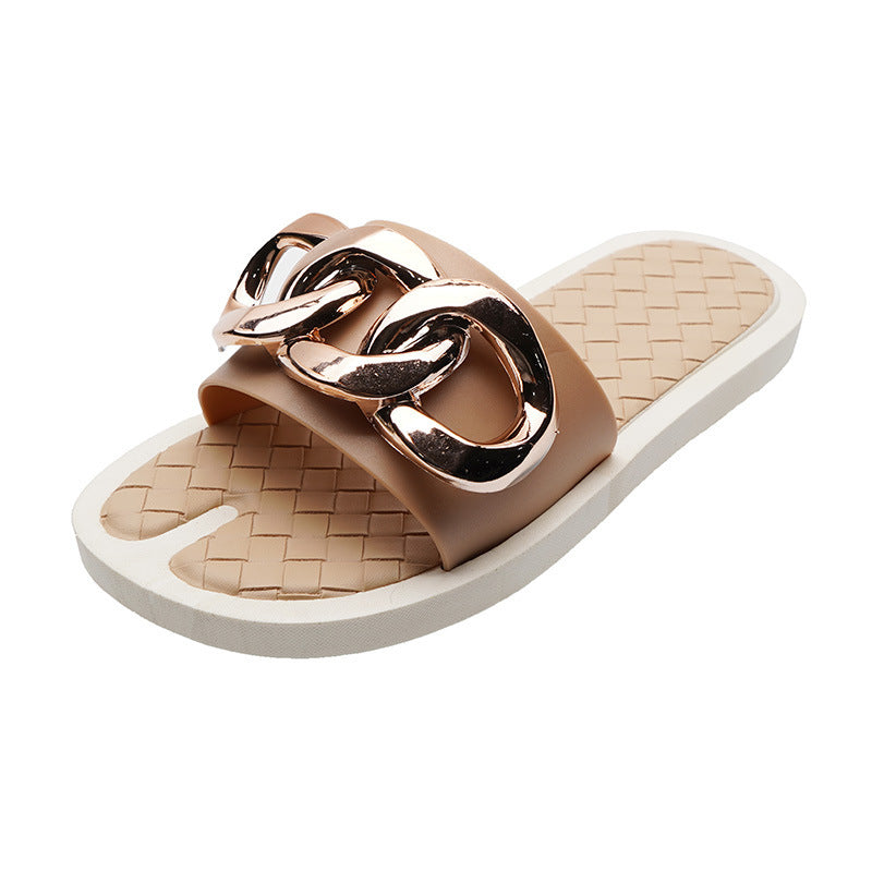 Fashion Metal Beach Sandals And Slippers