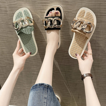 Fashion Metal Beach Sandals And Slippers