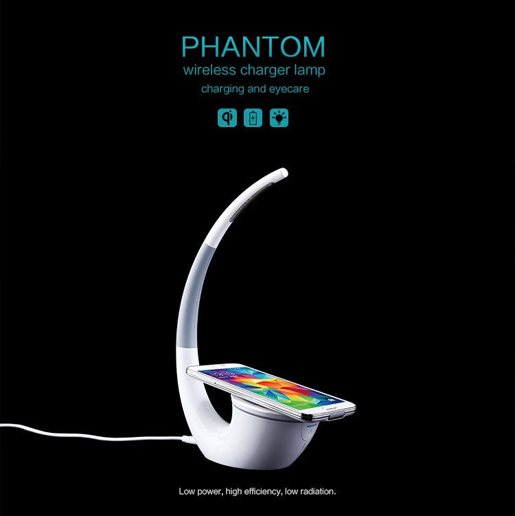 PhantomGlow: Eye-Care LED Table Lamp with Integrated Wireless Charger
