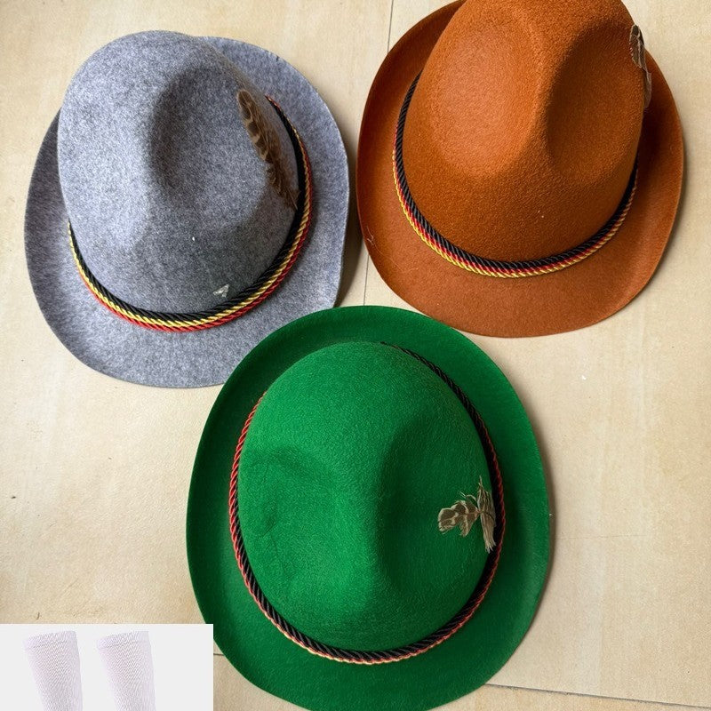 Feather Top Hat Non-woven Fabric Three Colors