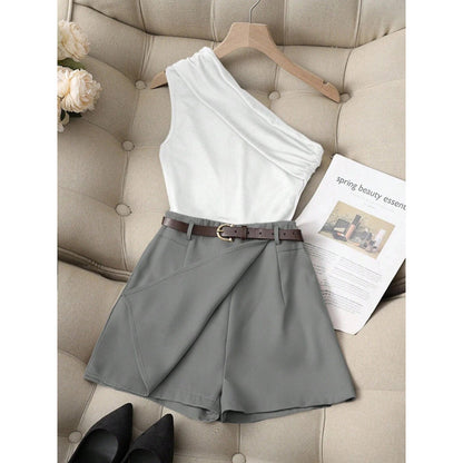 Fashionable All-match Commuter High Elastic Black Shorts