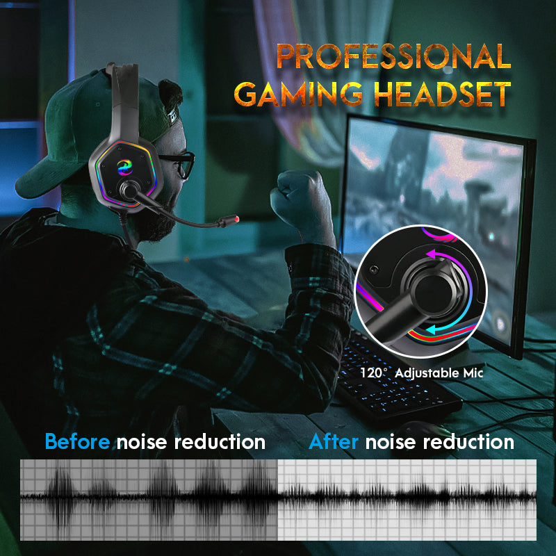 VortexGX: Gaming Headset with 3D Sound & Noise Canceling