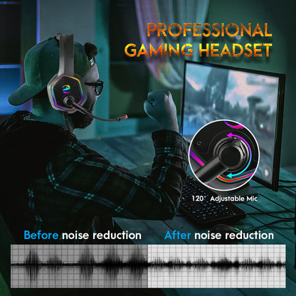 VortexGX: Gaming Headset with 3D Sound & Noise Canceling