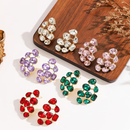 Hot Selling Fashionable Alloy Diamond Studded Earrings