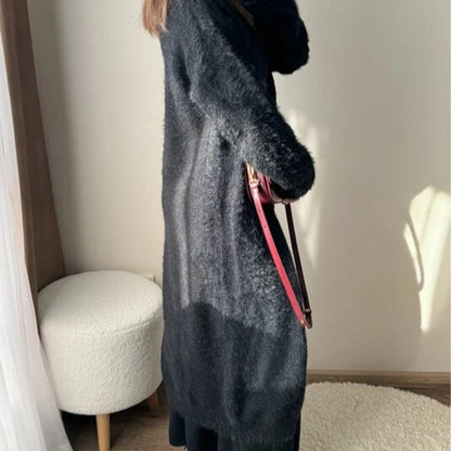 Elegant Soft Knitted Lady's Sweater Cardigan Loose Long Casual All-matching