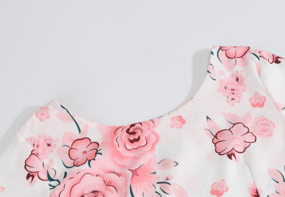 Printed short sleeve dress