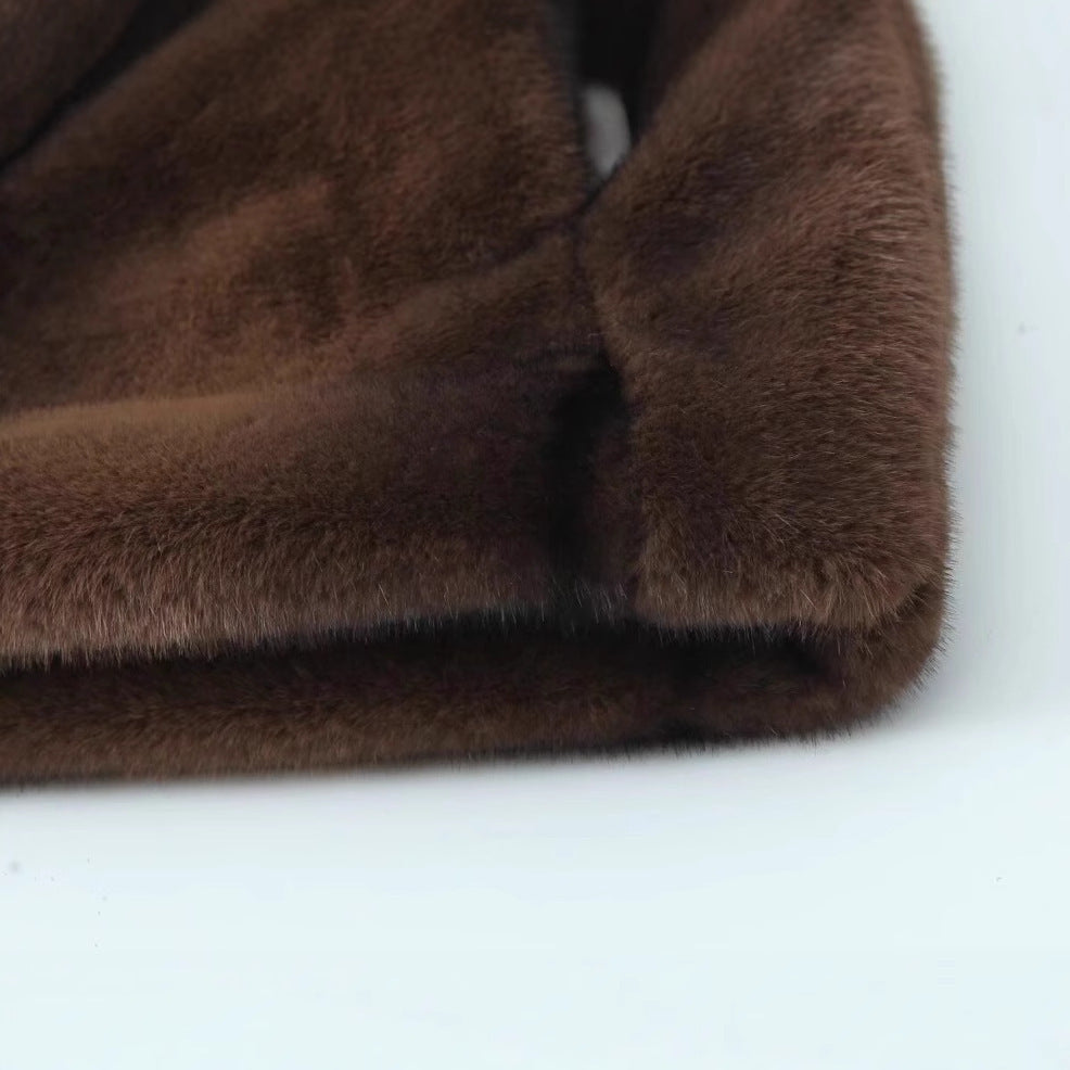 Elegant Artificial Fur Effect Skirt Women's Skirt