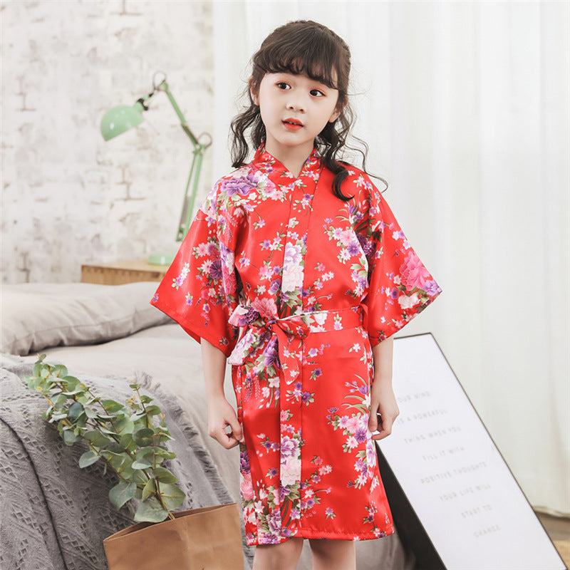 The Silk Robe: Cardigan Imitation Silk Bathrobe