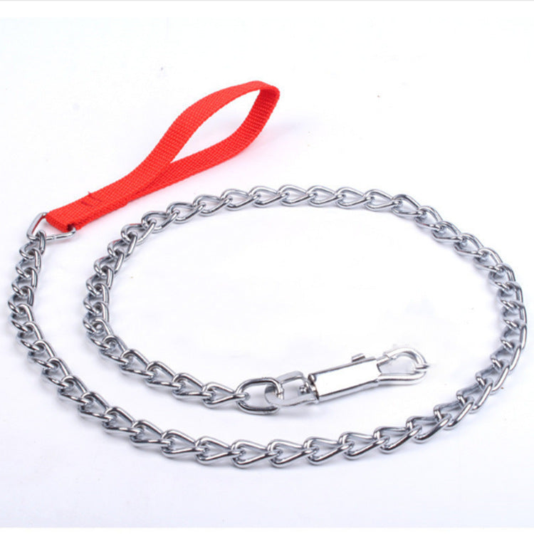 Dog Traction Iron Chain PU Handle Metal Chain