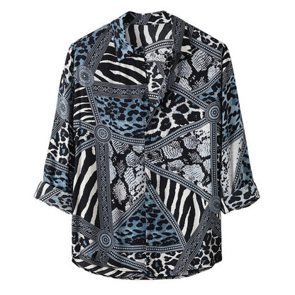 Fashion Leopard Print Long-Sleeve Shirt for Men Bold Sophistication
