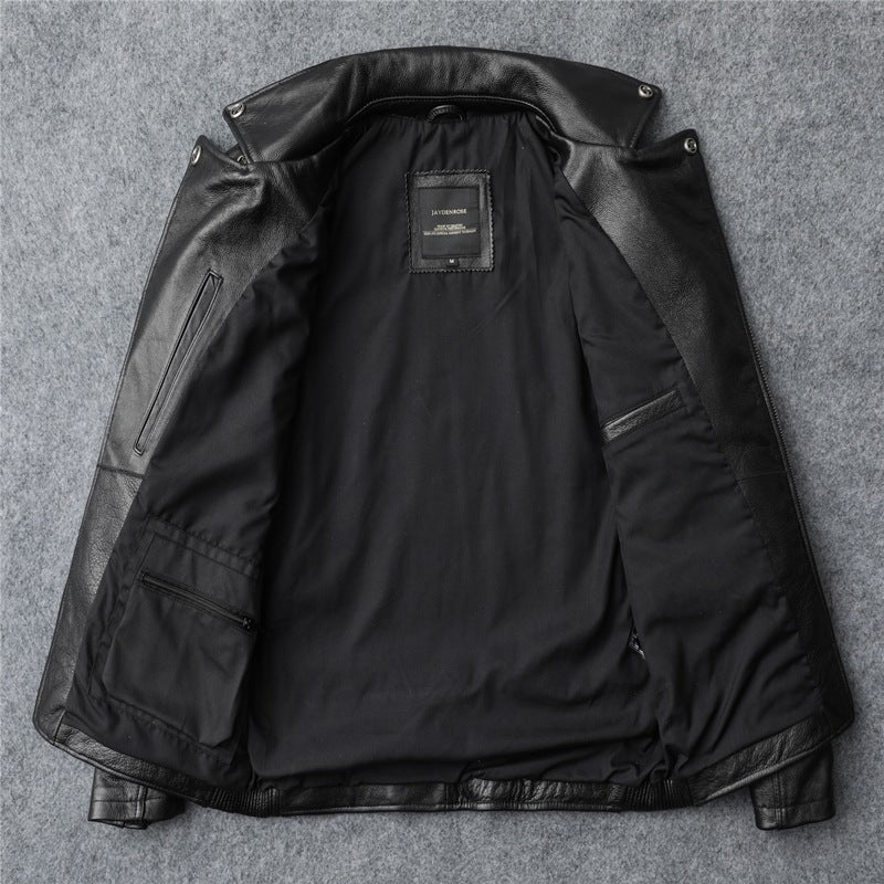 Slim Fit Soft First-Layer Cowhide Biker Leather Jacket Elite Craftsmanship
