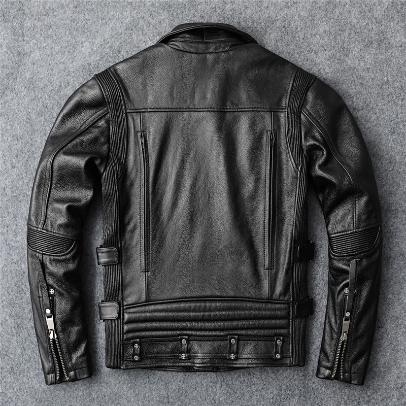 Slim Fit Soft First-Layer Cowhide Biker Leather Jacket Elite Craftsmanship