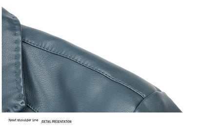 Sheepskin Suit Collar Mens Autumn Winter Leather Jacket Plush Refinement
