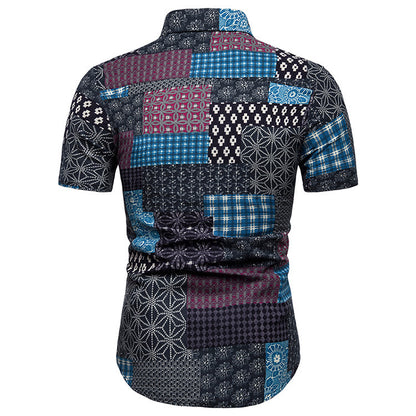Printed Short-Sleeve Shirt Exquisite Pattern Mastery