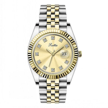 Women's Simple Elegant Solid Steel Belt Calendar Watch
