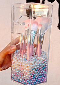 Tube blue white pearls