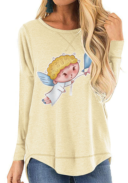 Angel print long sleeve t-shirt