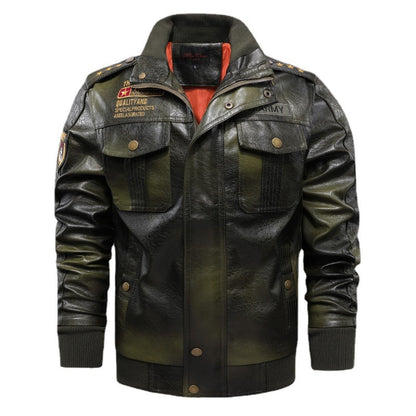 Leather Jacket Mens Stand-Up Collar Slim Fit Short Tailored Intensity