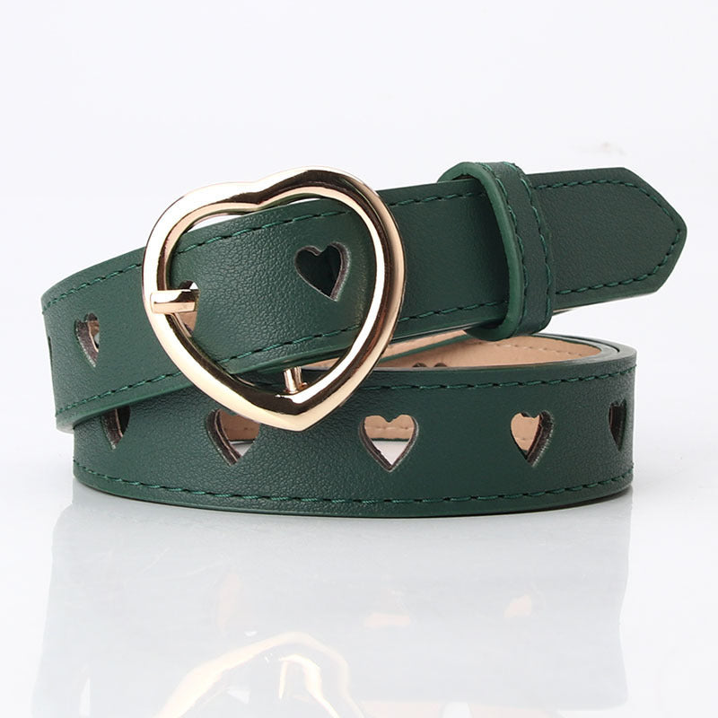All-match Punch-free Hollowed Heart Shape Belt Ladies