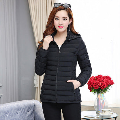 Women's Short Middle-aged And Elderly Padded Down Jacket Large Size Slim Fit