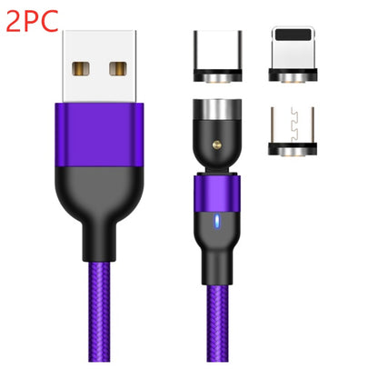 540° Rotating Magnetic USB-C Charging Cable | Fast Charge Magnetic Connector for Micro USB & Type-C