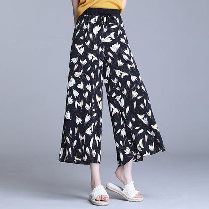 Side slit wide-leg pants