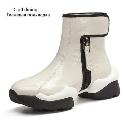 New Winter Women's Plus Size Chunky Heel Round Toe Ankle Boots