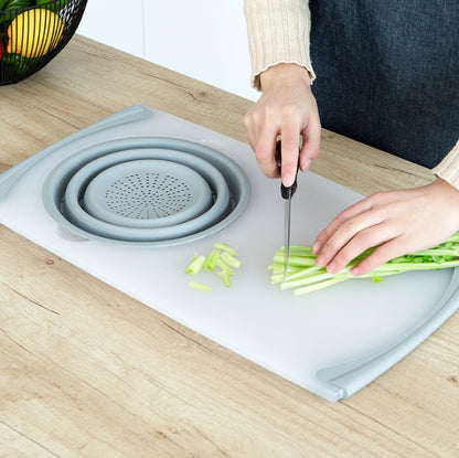 ChopMaster Pro: 3-in-1 Detachable Folding Drain Basket Sink Cutting Board