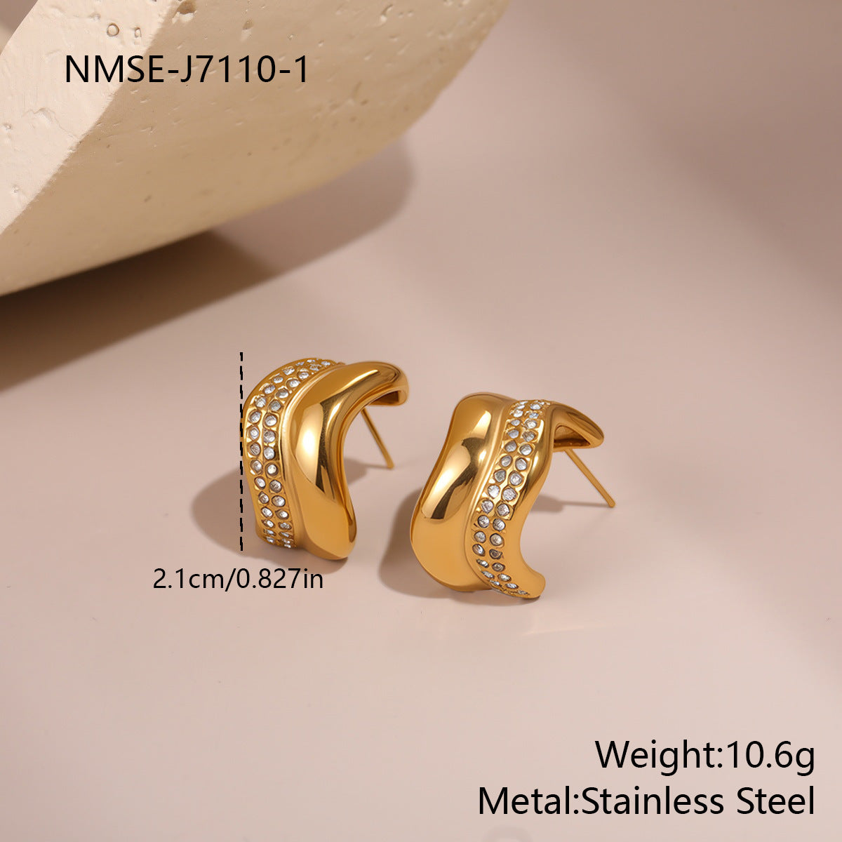 Elegant Geometric Diamond Stud Earrings Light Luxury Design Sense