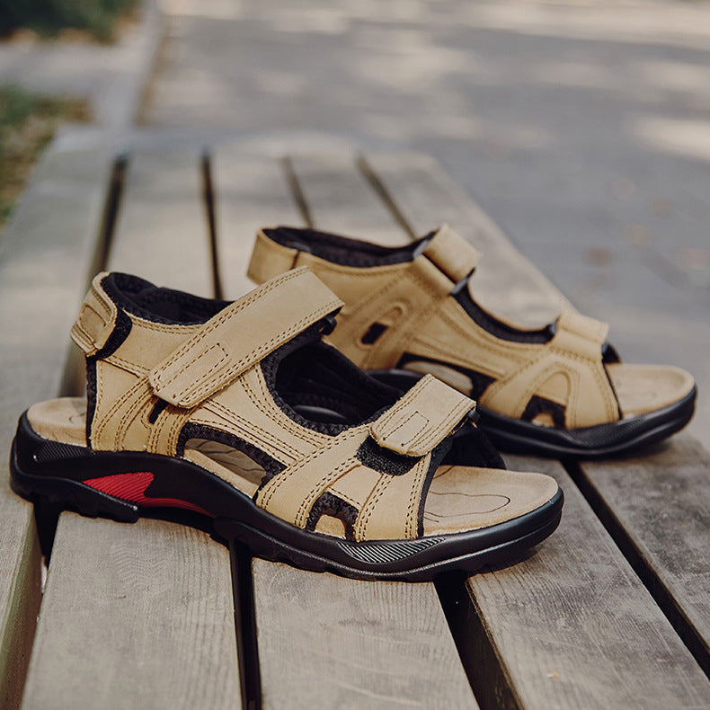 Roman Heritage: Outdoor Leather Roman-Style Sandals