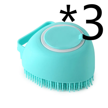 Silicone Pet Bathing & Massage Glove | Shampoo Dispensing Grooming Brush for Dogs & Cats