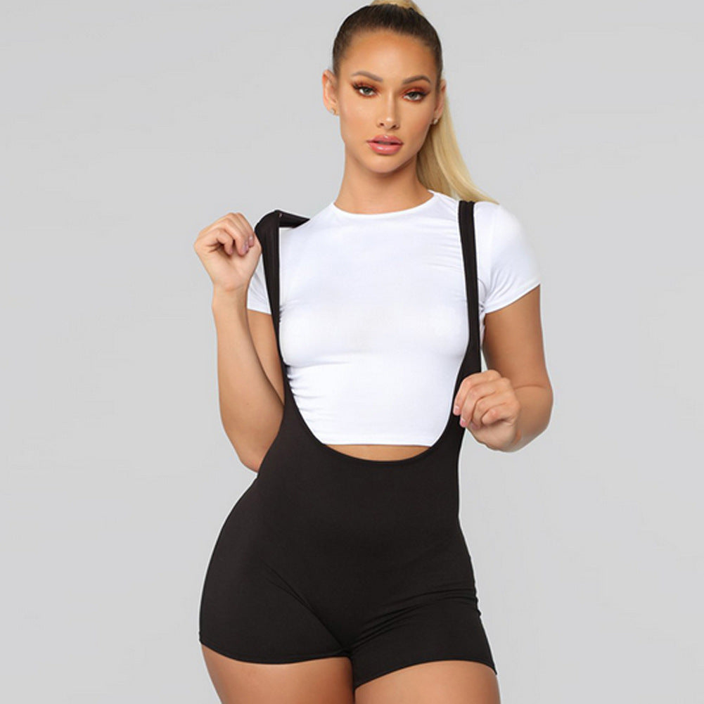 Women's high waist braces shorts