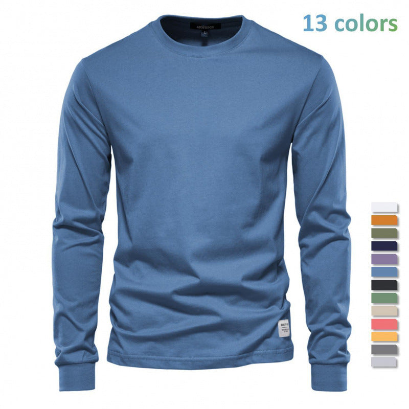 Men's Solid Color Long-sleeved Top High Street