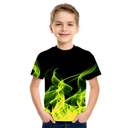 The Flame Prism: Three-Color Flame 3D Printed Short-Sleeve T-Shirt